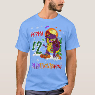 Camiseta Halloween Dinossaur Natal Aniversário 42º Hallo