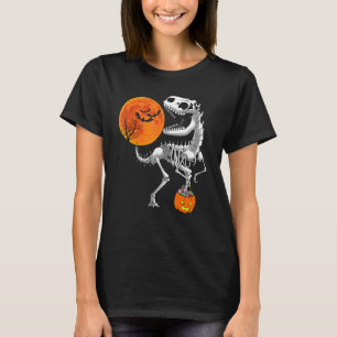 Camiseta Halloween Dinossaur T Rex Skeleton Garotos Assusta