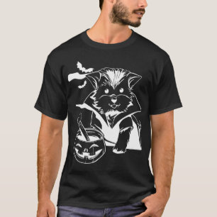 Camiseta Halloween Divertido - Morkie Cão Vampiro