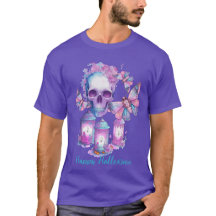 Halloween do crânio e das mariposas