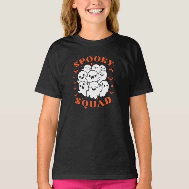 Camiseta Halloween do esquadrão especial bonito (Frente)