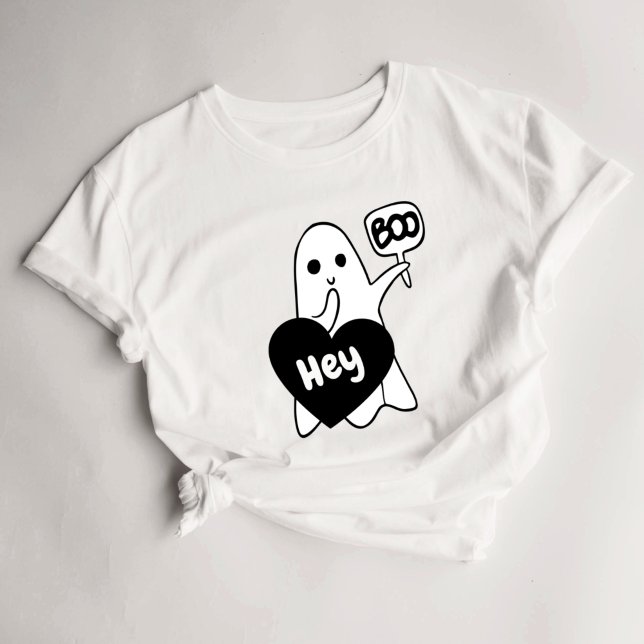 Camiseta Halloween do Fantasma Bonito das Mulheres de Boo (Criador carregado)