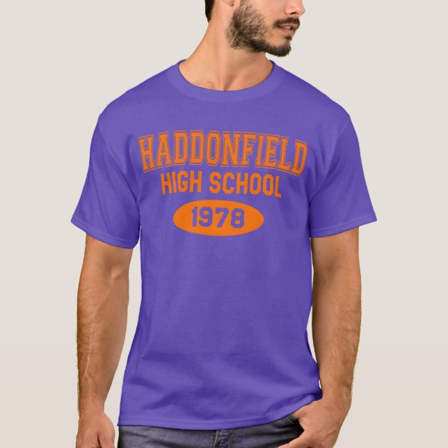 Camiseta Halloween do Segundo grau Haddonfield (Frente)