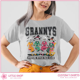Camiseta Halloween do Skeleton Grannys Resting Witold Face 