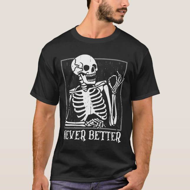 Camiseta Halloween Do Skelull Para Mulheres Nunca Melhor (Frente)