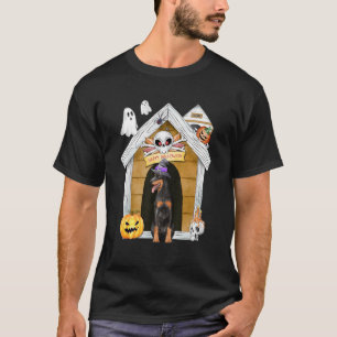 Camiseta Halloween Dobermann Dog Witch Haunk House