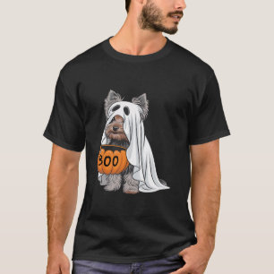 Camiseta Halloween Dog Yorkshire Terrier Cute Ghost Costume