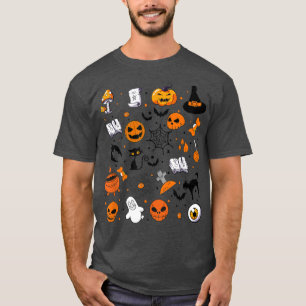 Camiseta Halloween Doodles Halloween Pequenas Coisas Bruxas