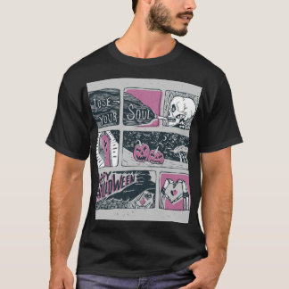 Camiseta Halloween dos quadrinhos: Ilustração divertida