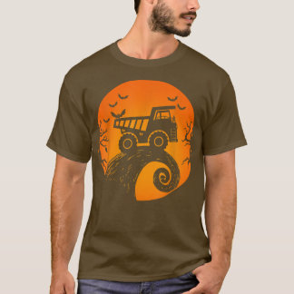 Camiseta Halloween Dump Truck Bat Pumpkin Costume Kids Boys