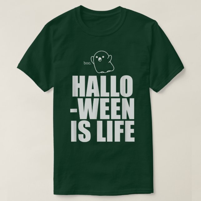 Camiseta Halloween É A Vida Bonita Fantasma Engraçado, Fedo (Frente do Design)