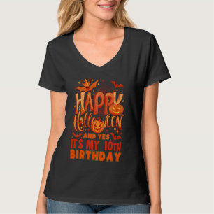 Camiseta Halloween e é meu décimo aniversário! 10 Anos