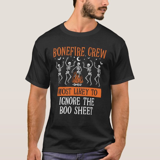 Camiseta Halloween É Mais Provável Agrupar Esqueleto Corres (Frente)