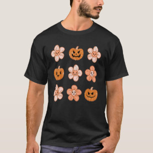 Camiseta Halloween E Pumpkins Boho Retro Spooky