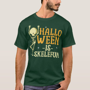 Camiseta Halloween É Skelefun Funny Cute Skeleton Traz