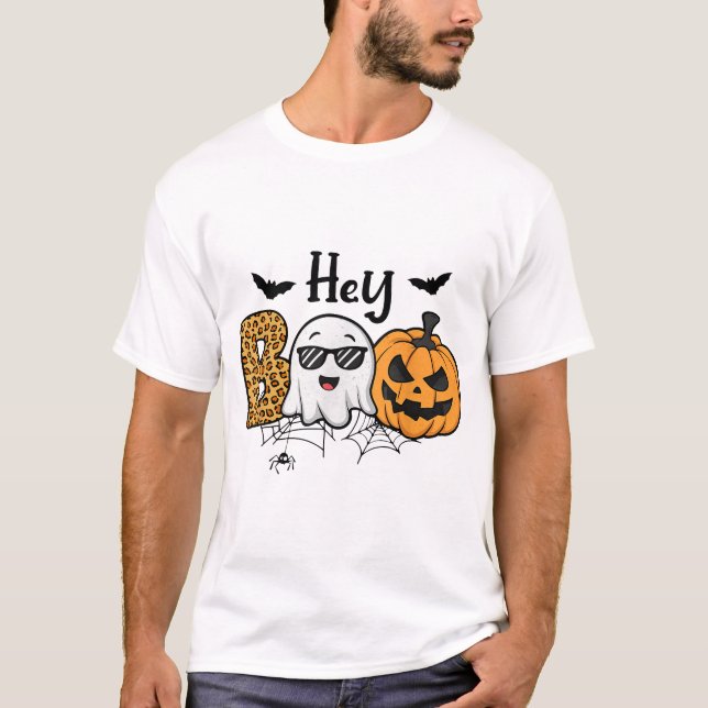 Camiseta Halloween Ei Boo Ghost Pumpkin Costume Women (Frente)
