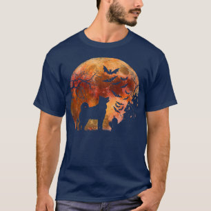 Camiseta Halloween Elkhound, Graves, Watercolor Moon & Haun