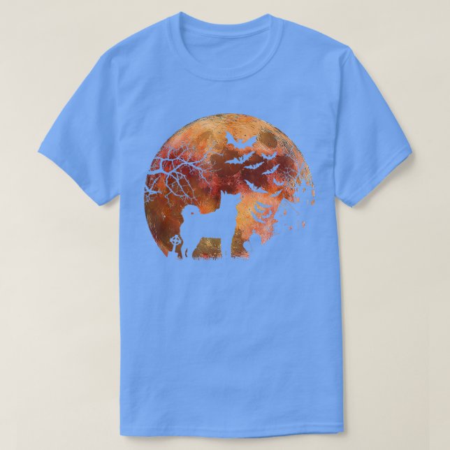 Camiseta Halloween Elkhound, Graves, Watercolor Moon & Haun (Frente do Design)