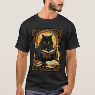 Camiseta Halloween em Capa Dura Um Gato Lendo Livros