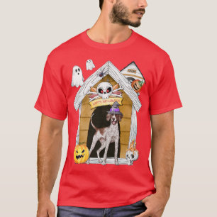 Camiseta Halloween English Pointer Dog Witch Haunted House