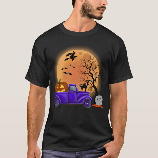 Camiseta Halloween Engraçado Monstros Pumpkin Witch (Frente)