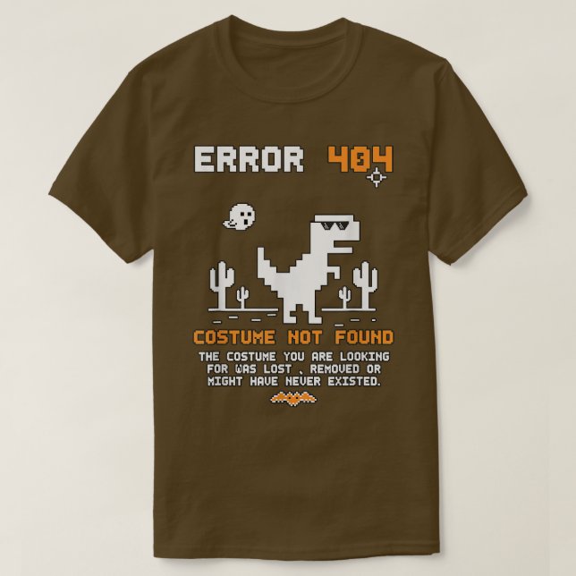 Camiseta Halloween Error 404 Costume Not Found Coding Progr (Frente do Design)