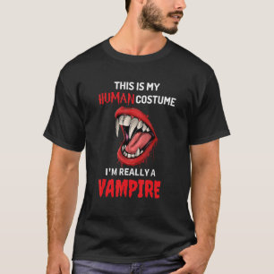 Camiseta Halloween Esta é a minha fantasia humana. Sou mesm