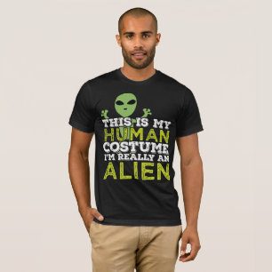 Camiseta Halloween Este É Meu Figurino Humano Realmente Uma