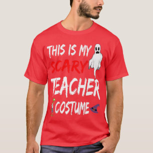 Camiseta Halloween Este É O Meu Assustador Professor Bruxa 