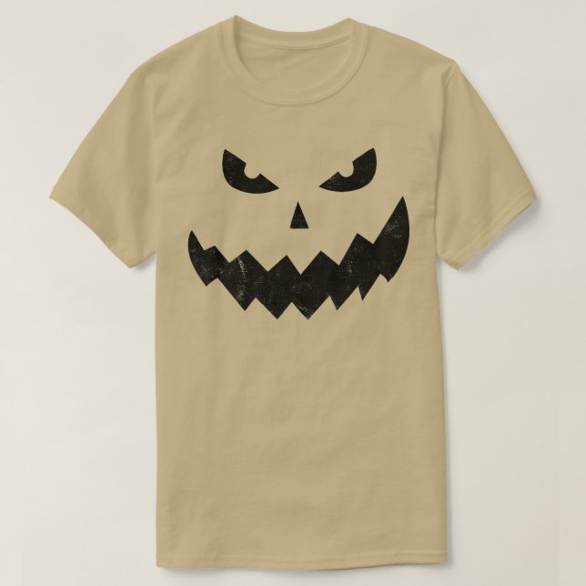 Camiseta Halloween Face Pumpkin Jack o' lanterna Ideia Engr (Frente do Design)