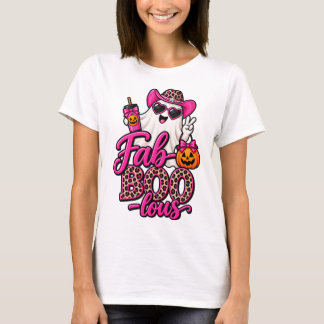 Camiseta Halloween Fantasma fofo Fab-TERRÍVEL