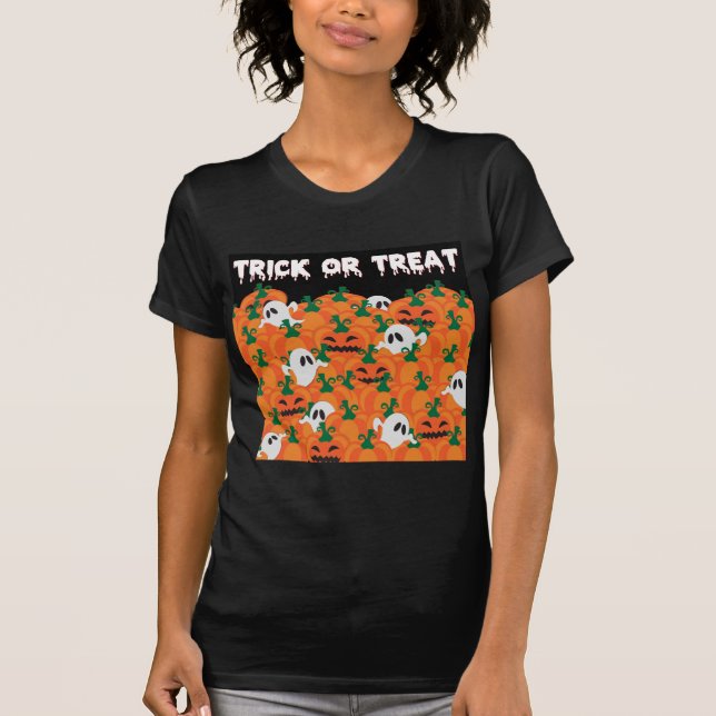 Camiseta Halloween Fantasmas Assombrados Pumpkin Patch (Frente)