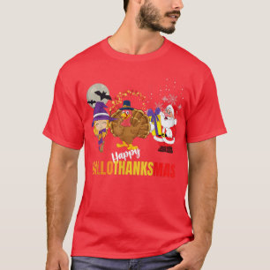 Camiseta Halloween Feliz Natal Feliz Hall