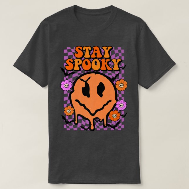 Camiseta Halloween Fica Zangado Derretendo Face Premium (Frente do Design)