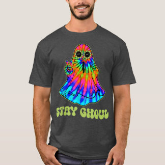 Camiseta Halloween Figurume Groovy Ghost Fica Ghoul Tie Dye