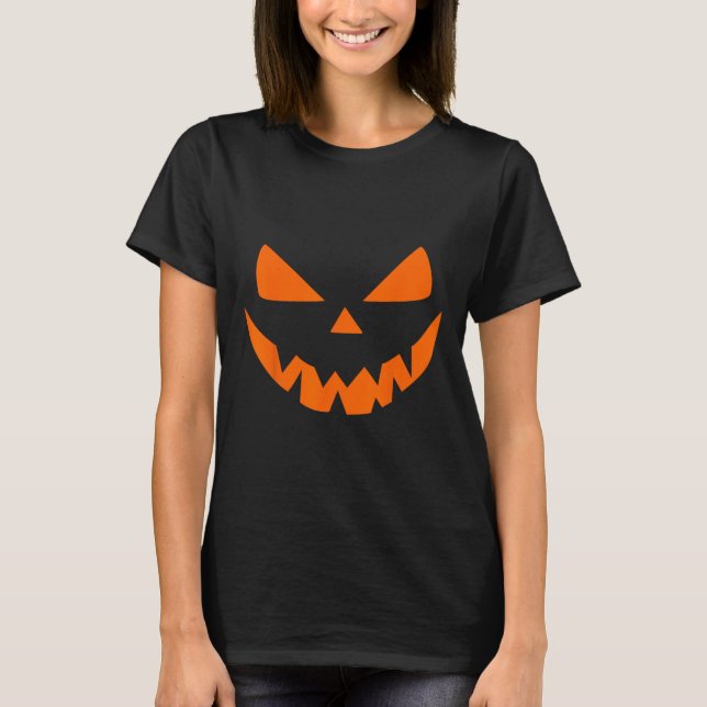 Camiseta Halloween Figurume Jack O'Lanterna Pumpkin Face Wo (Frente)