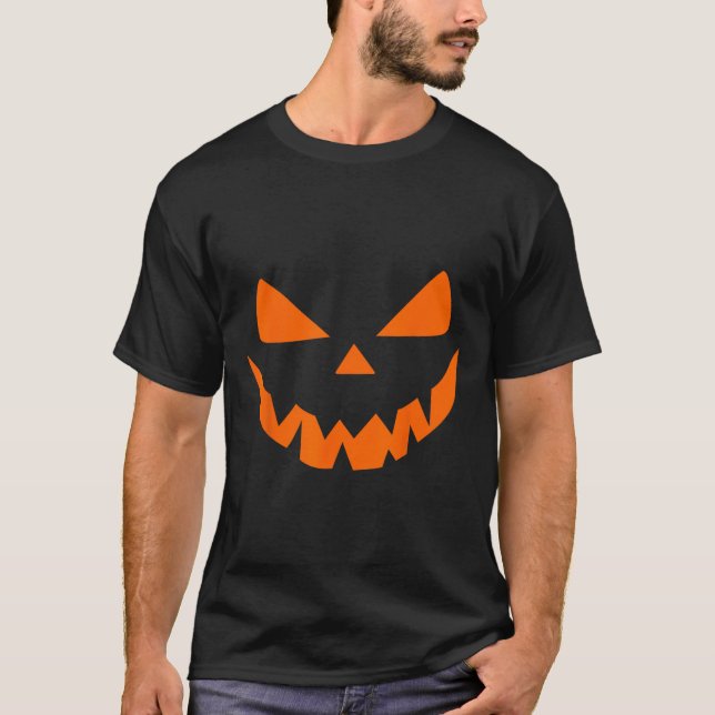 Camiseta Halloween Figurume Jack O'Lanterna Pumpkin Face Wo (Frente)