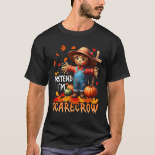 Camiseta Halloween Fingir Que As Folhas De Scarecrow Caem N