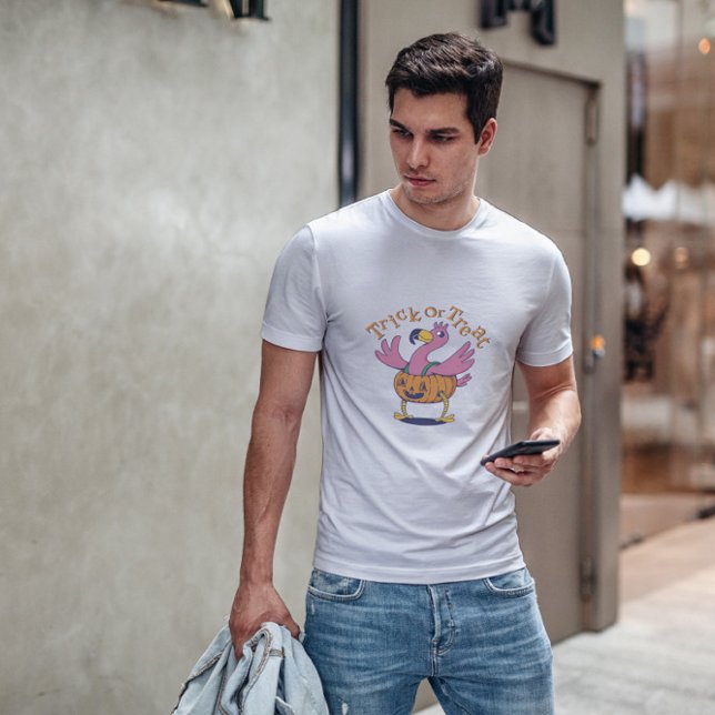 Camiseta Halloween Flamingo Pumpkin Costume (Criador carregado)