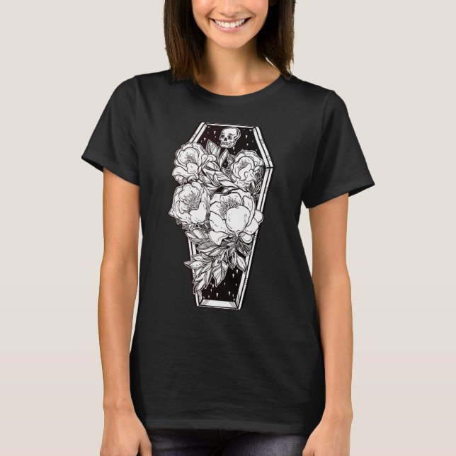 Camiseta Halloween Floral Assustador (Frente)