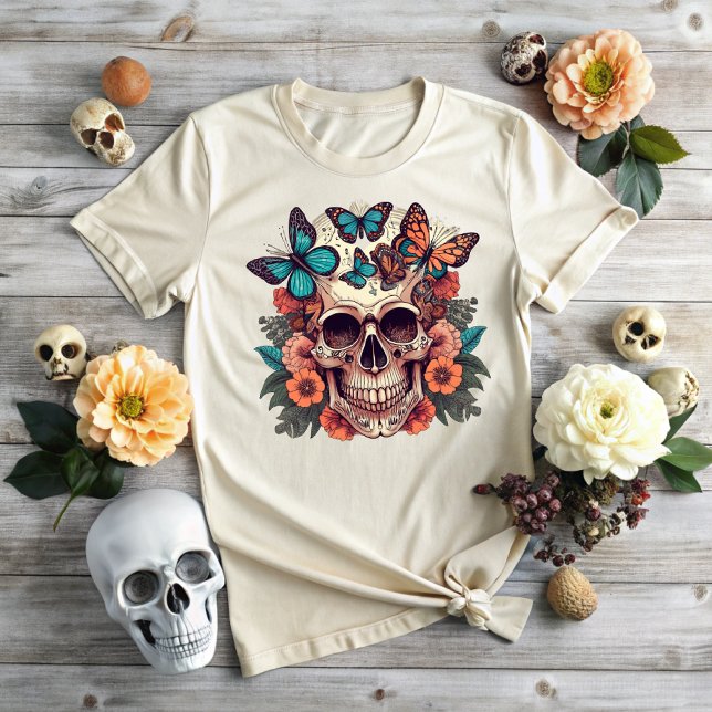 Camiseta Halloween Floral Skull (Criador carregado)