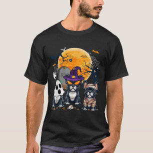 Camiseta Halloween French Bulldog Cosplay Witch Ghost Mumm