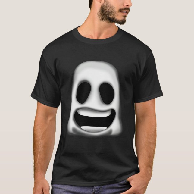 Camiseta Halloween Funny Ghost With Teeth Face Men Women Ki (Frente)