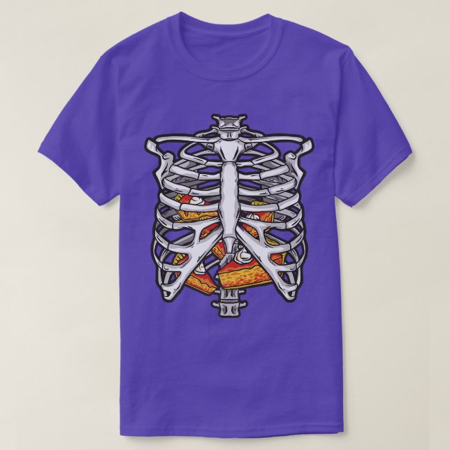 Camiseta Halloween Funny Skeleton Ribes Cheio De Torta  (Frente do Design)