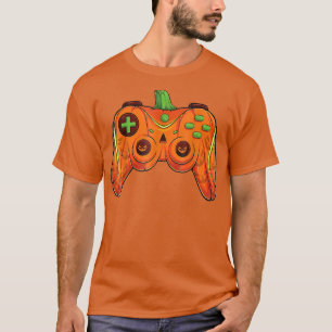 Camiseta Halloween Gamer Pumpkin controlador de vídeo Gamer