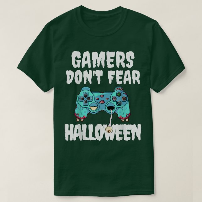Camiseta Halloween Gamer Skeleton Zombie Ghost Controller B (Frente do Design)