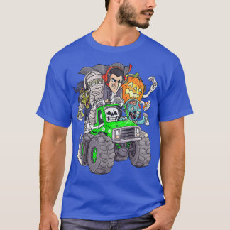 Camiseta Halloween Gamer Skeleton Zombie Monster Truck Boys