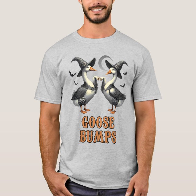 Camiseta Halloween Ganso Divertido Antigo (Frente)