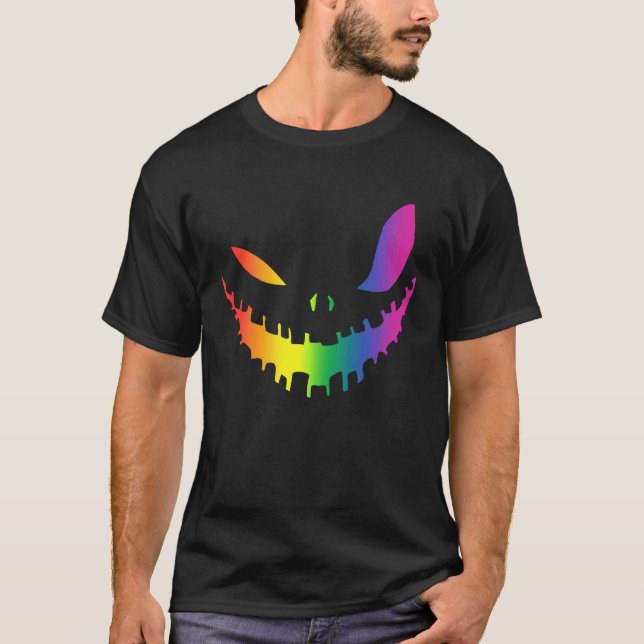 Camiseta Halloween Gay Lesbians Pride Pumpkin LGBT Pride (Frente)