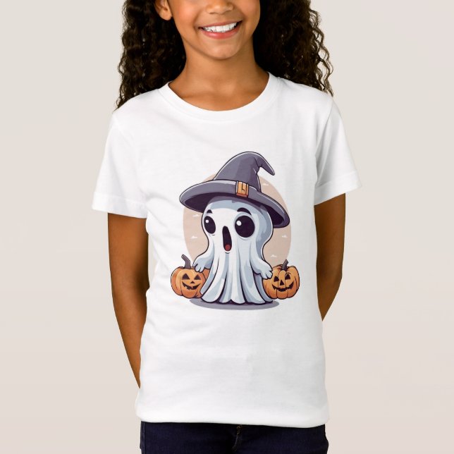 Camiseta Halloween: Geist mit Kürbissen -  (Frente)